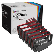LD 6 Pack ERC-38BR Black  Red Ribbon Cartridge for Epson ERC-38 TM-300A TM-300B