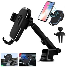 2 IN 1 Wireless Car Charger Fast Charging Automatic Clamping Mount Phone Holder