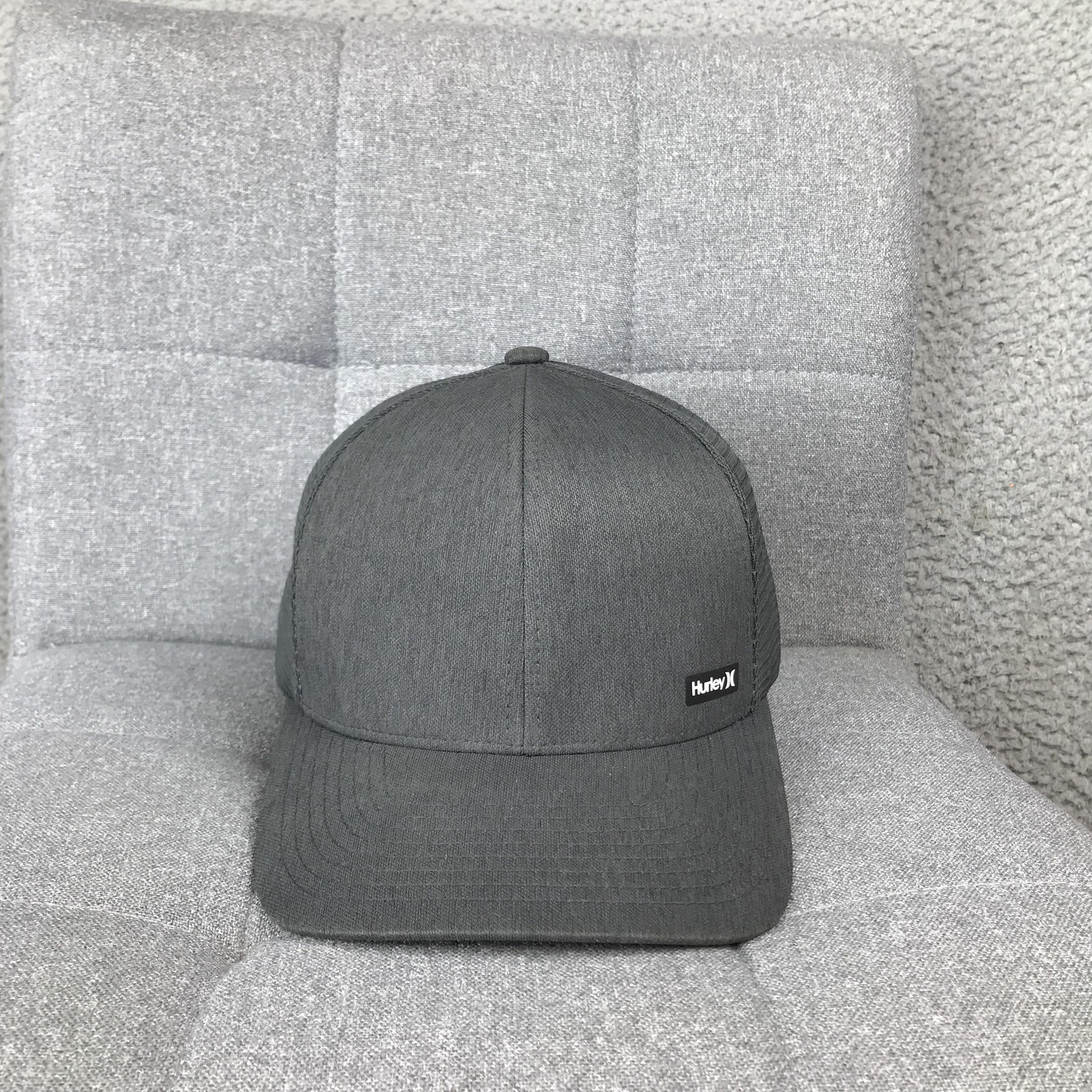 Hurley Hat Cap Trucker Snap Back One Size Gray Mens Flexfit Tech Baseball Mesh
