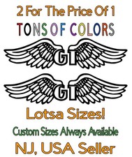 TWO GT Wings Outline Die Cut Vinyl Decals MTB Freestyle BMX VBMX Mountain Bike