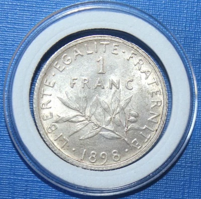1 Franc Semeuse Argent - 1898 (SUP/SPL) - Photo 1/2
