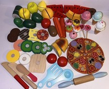 Melissa  Doug Cutting Fruit  Vegetable Lot Wooden Pretend Play Food Kitchen