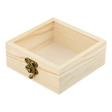 IN Legno Quadrato Cardine Conservazione Scatole Craft-Gift Container Dust Gioie