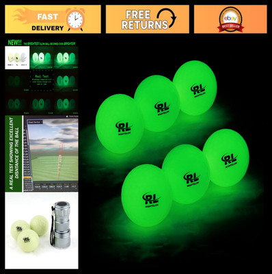 Glow Golf Balls for Night Sports - Fluorescent Glowing in the Dark - Bright Lumi