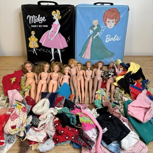 Huge Collection Barbie Tressy Midge & Ken Doll Lot Case Tons Clothes 1960-1980s