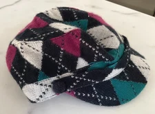 D&Y Argyle Pattern Cadet Hat Cap Vintage Y2K OSFM