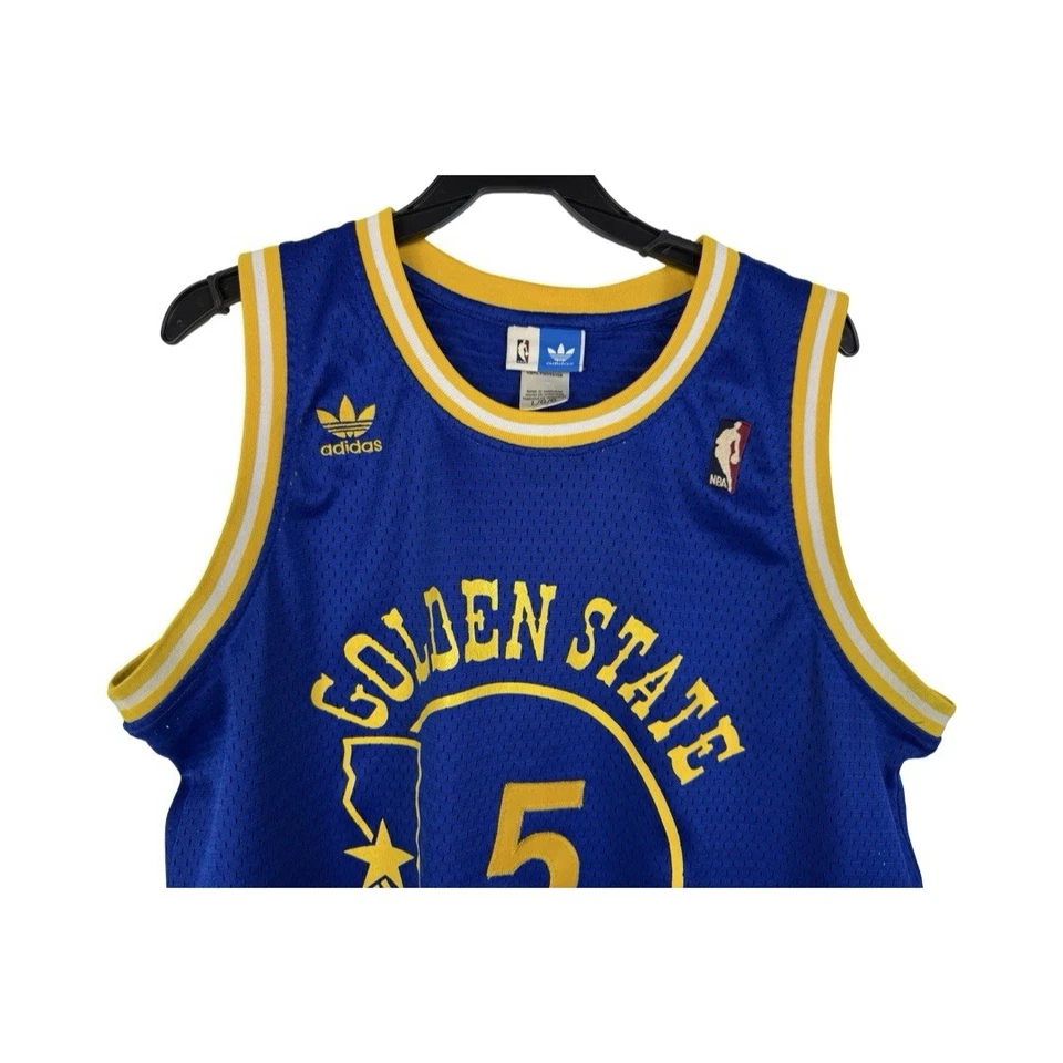 Camiseta Baron Davis Warriors Masculina Grande Azul Adidas Madeira Clássica VINTAGE - Imagem 3 de 4