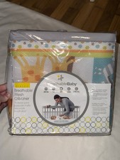 BreathableBaby White Mesh Crib Liner Animal Pattern