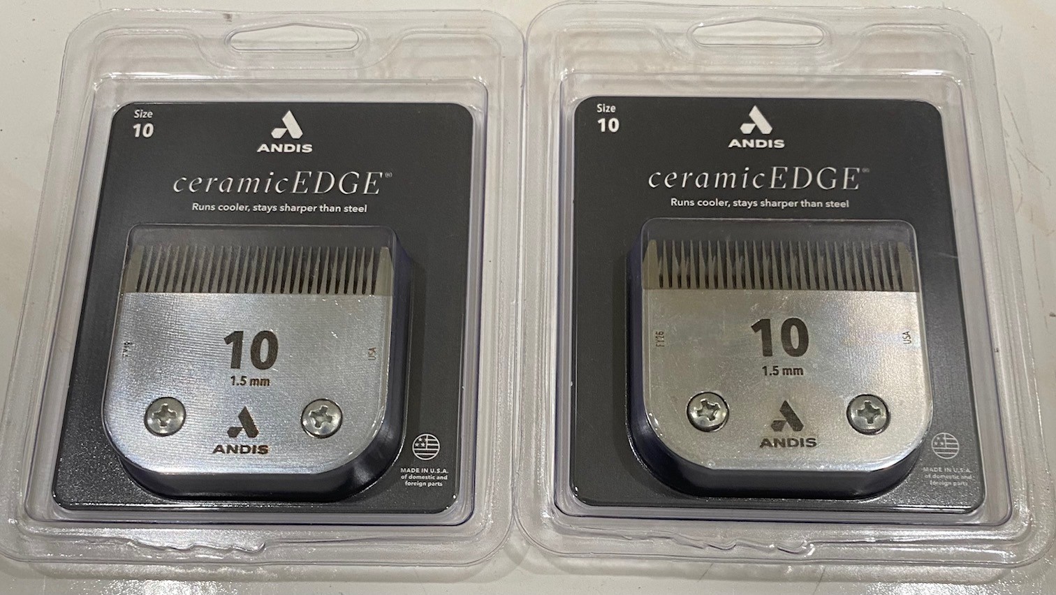 TWO PACK ANDIS Ceramic EDGE #10 1.5mm, NEW! GENUINE! SEALED!