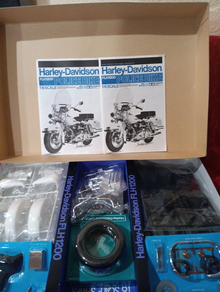 M7 Tamiya Ha Ray Davidson Flh1200 Police Bike 1/6 Model 16016 8500 rare vtg kit - Image 3 of 3