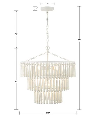 Tiana 3-Light Pendant in Matte White - Picture 8 of 8