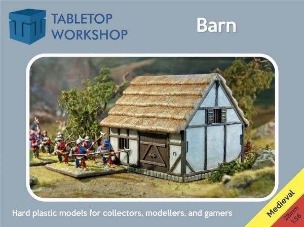28medbarn - 28mm Tabletop Workshop Barn Hard Plastic-Medieval 40K WW2 Fantasy