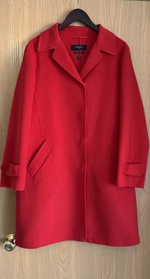 MaxMara Weekend | SZ 14 (XL) | Bright Red Wool Blend Midi Length Coat | EUC