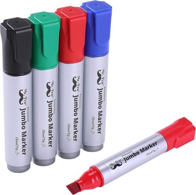 Mr. Pen- Jumbo Permanent Markers, 4 Pack, Assorted Color, Chisel Tip, Large, Kin