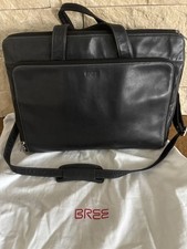 Bree Pure Aktentasche Duty Business, Echt Leder Tasche Laptop Schwarz Rot