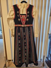 Authentic Norwegian Bunad with Silver adornments from Norway Price Reduced 