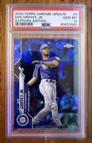 2020 Topps Chrome Update Ken Griffey Jr #9 Sapphire Edition PSA 10 Mariners HOF