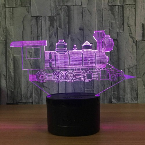 Cool Train Model LED 7 Color 3D illusion LED Figure Night Lights Desk Table Lamp - Picture 7 of 13