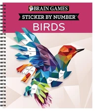 Sticker By Number Birds Art Book Spiral Bound 28 Engaging Images For All Ages
