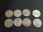 Lot Of 8 Walking Liberty Half Dollar 90% Silver Circulated Junk Silver