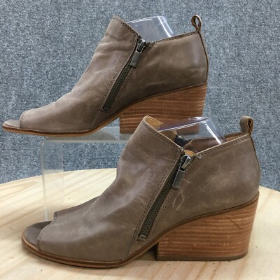 Lucky Brand Boots Womens M Ankle Booties Brown Leather
