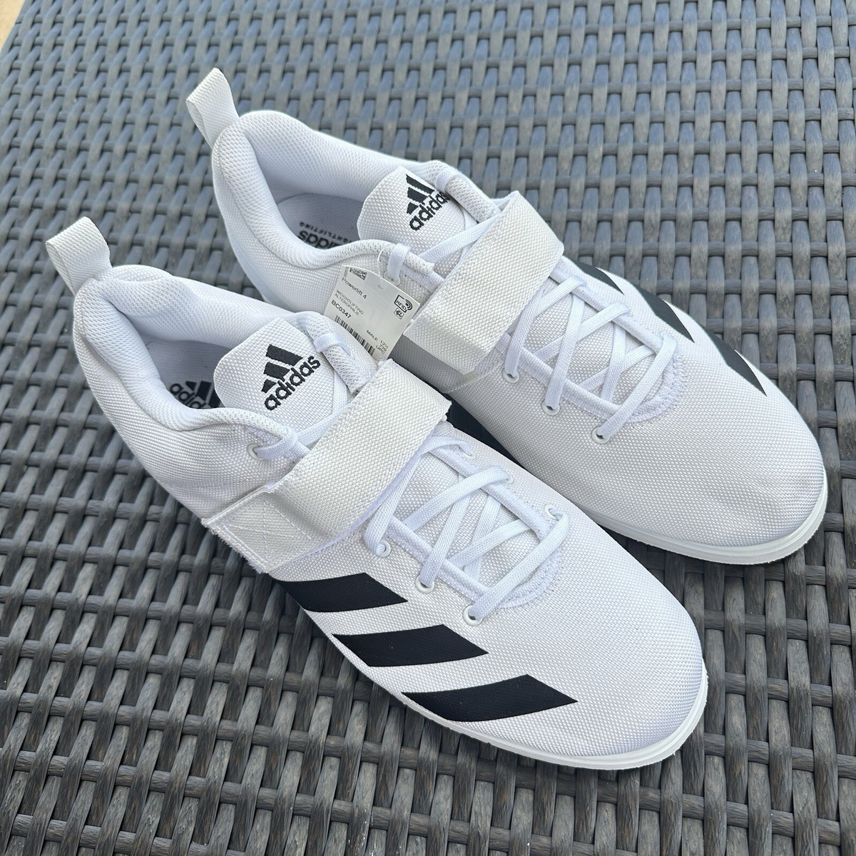 Adidas Powerlift 4 Men's Athletic Shoes White Black BC0347 Size 14