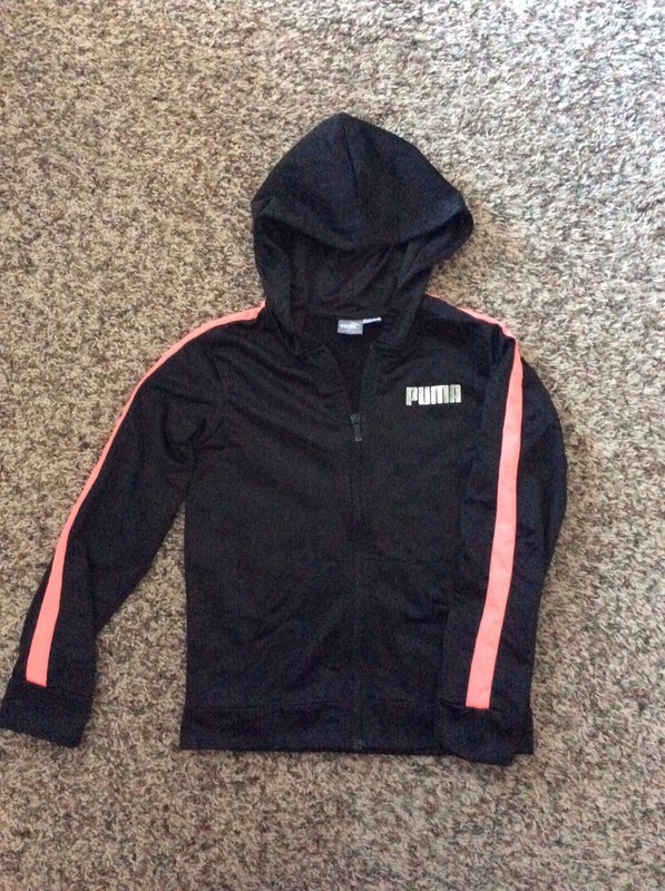 Girls Puma Zip Up Hoodie Size Medium 8-10 VGUC