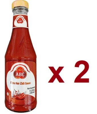 ABC Extra Hot Chili Sauce 11.3 oz (335 ml) x 2  Indonesian Chili Sauce US Seller