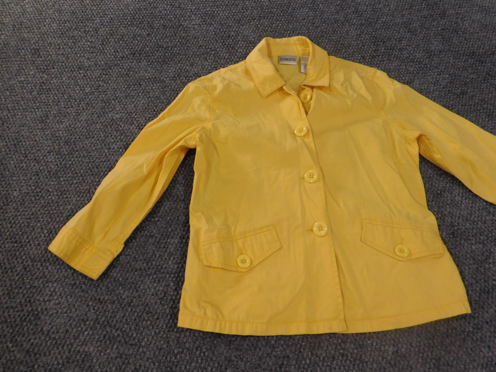 Chicos 0 Jacket Yellow womens button basic lightw… - image 3