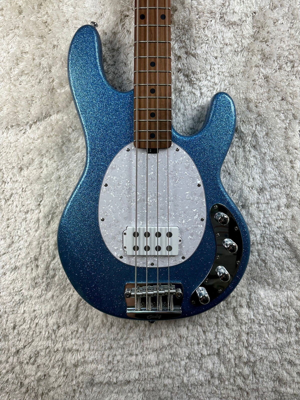 Used Sterling Musicman Stingray Blue Sparkle w/Gig bag eBay