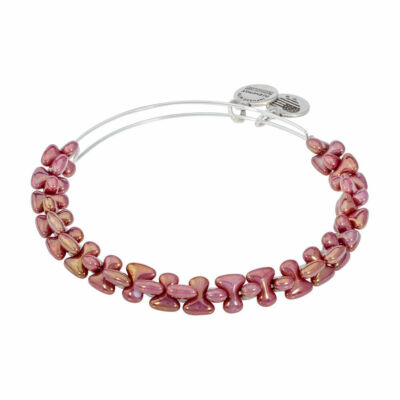 Alex And Ani Iris Boulder Beaded Bangle Rafaelian Silver Finish