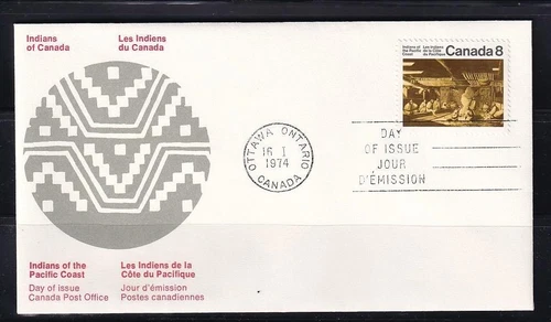Canada FDC 1974 Pacific Coast Indians Nootka Sound House sc#570, unaddressed