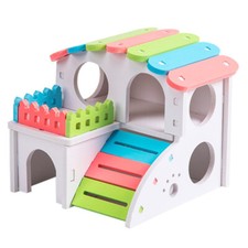 Chinchilla Hut Guinea Pig House Wooden Rabbit Hideout Wooden Hide House
