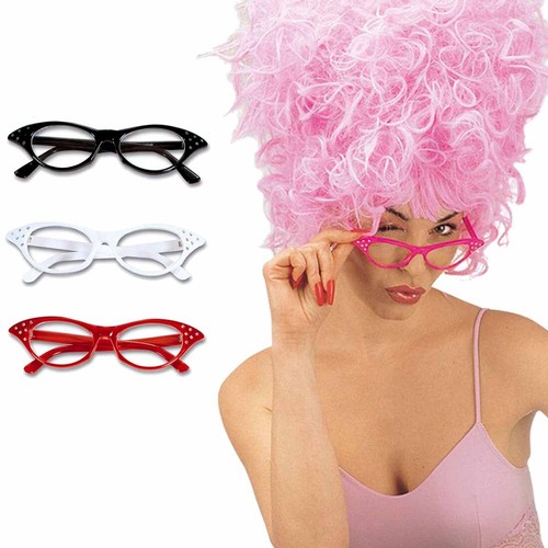 Cateye Brille Vintage Partybrille Rockabilly 50er Jahre Spaßbrille Grease Rock - Bild 7 von 15