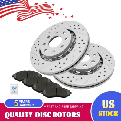 Front Brake Disc Rotors + Ceramic Pads For Chevy Aveo Spark Pontiac G3 Wave