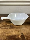 Vintage Anchor Hocking Fire King Oven-Proof White Milk Glass Handled Soup Bowl