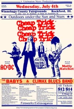 Cheap Trick - AC DC - The Babys - Molly Hatchet 1979 Rockford IL Poster