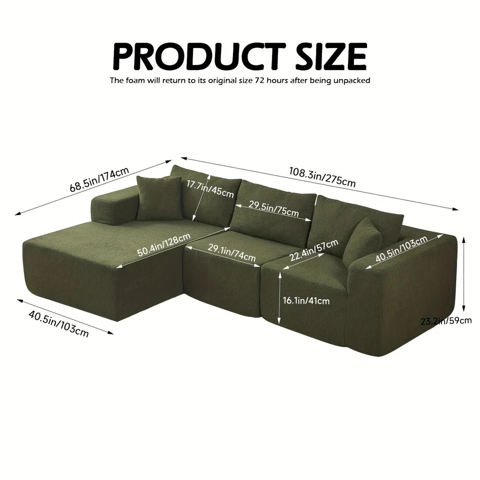 Chaise Lounge Free Combination Sofa Sectional Sofa L-shaped Corner Sofa DIY Sofa - Image 3 of 4