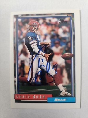 Chris Mohr Buffalo Bills 1992 Topps #342 Autographed Card