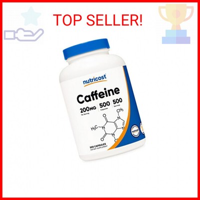 Nutricost Caffeine Pills, 200mg Per Serving (500 Caps)