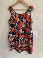 Asos Red Purple Floral Dress Size 12