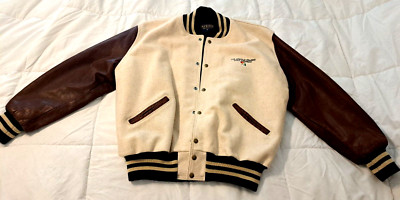USA Duckster Arnold Palmer Golf Co Vintage Leather Wool Letterman Jacket XL RARE
