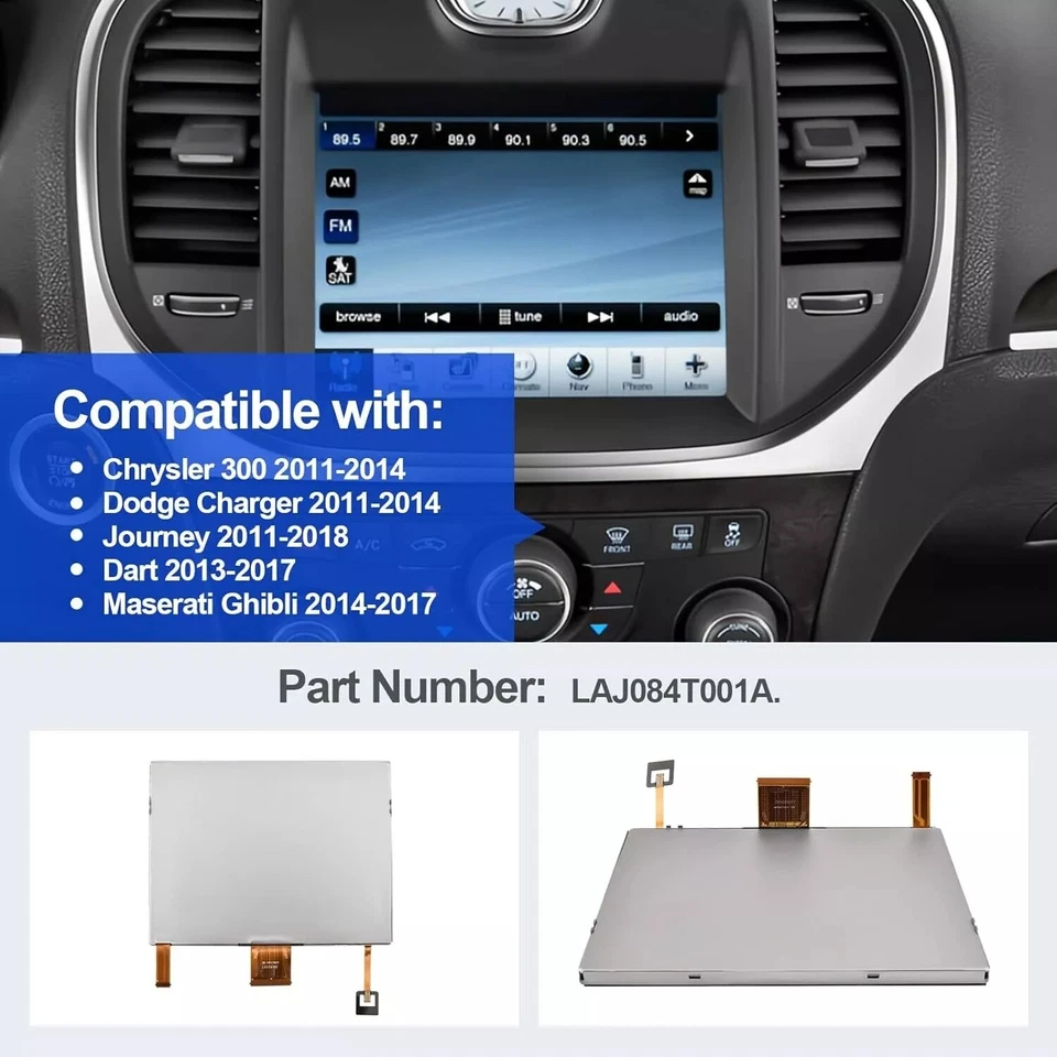 Monitor digitalizador tela sensível ao toque LCD Uconnect 8,4" para Dodge Charger 2011-2014 - Imagem 3 de 4