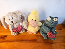 Vintage Russ Berrie  Co Heart Warmers RARE Bunny Frog Duck Terry Cloth 7  