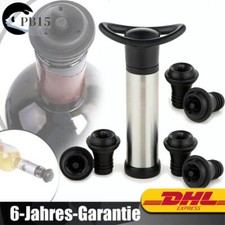 Weinpumpe mit 6 Vakuum Stopfen Weinverschluss Wiederverwendbarer Rotwein Saver