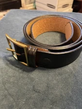 Dutyman Black Leather Duty Belt Size 48  Brass Buckle. NEW. B5