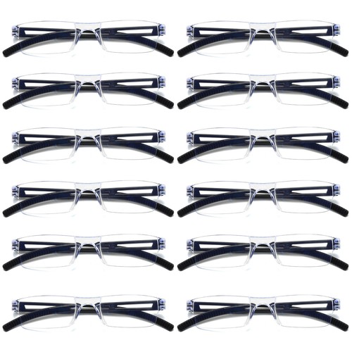 12 Men Women Blue Light Blocking Reading Glasses Rimless Unisex Computer Reader - 第 1/8 張圖片