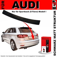 Lackschutzfolie Ladekante für Audi A3 Sportback 8V 2013-2020 Schwarz Matt