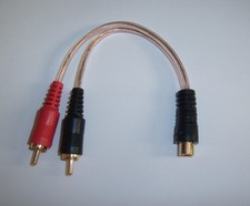 Metra RCAY1 Gold RCA Y Adapter Interconnet Audio Cable Amp Wire 2 Male 1 Female