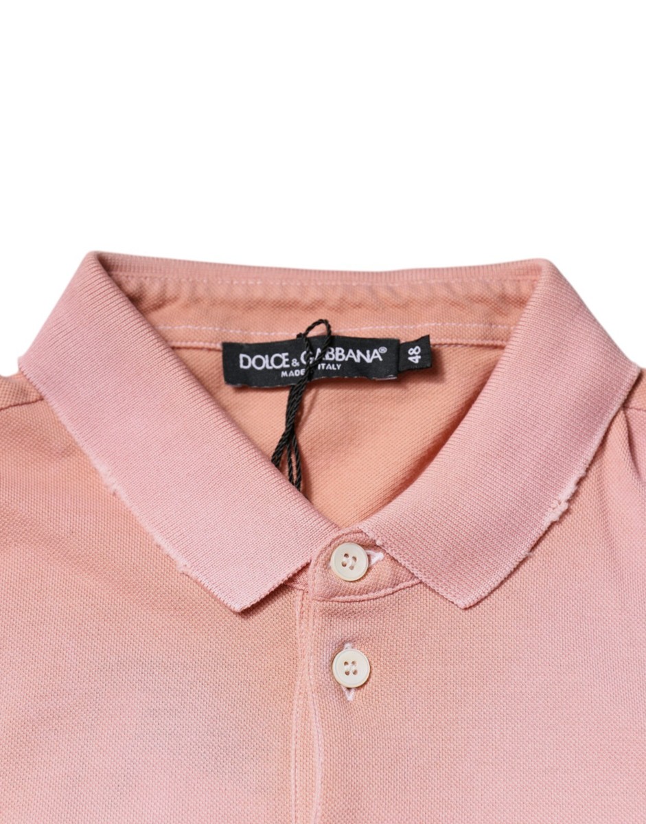 DOLCE & GABBANA T-shirt Pink Crown Collared Short Sleeve Polo IT48